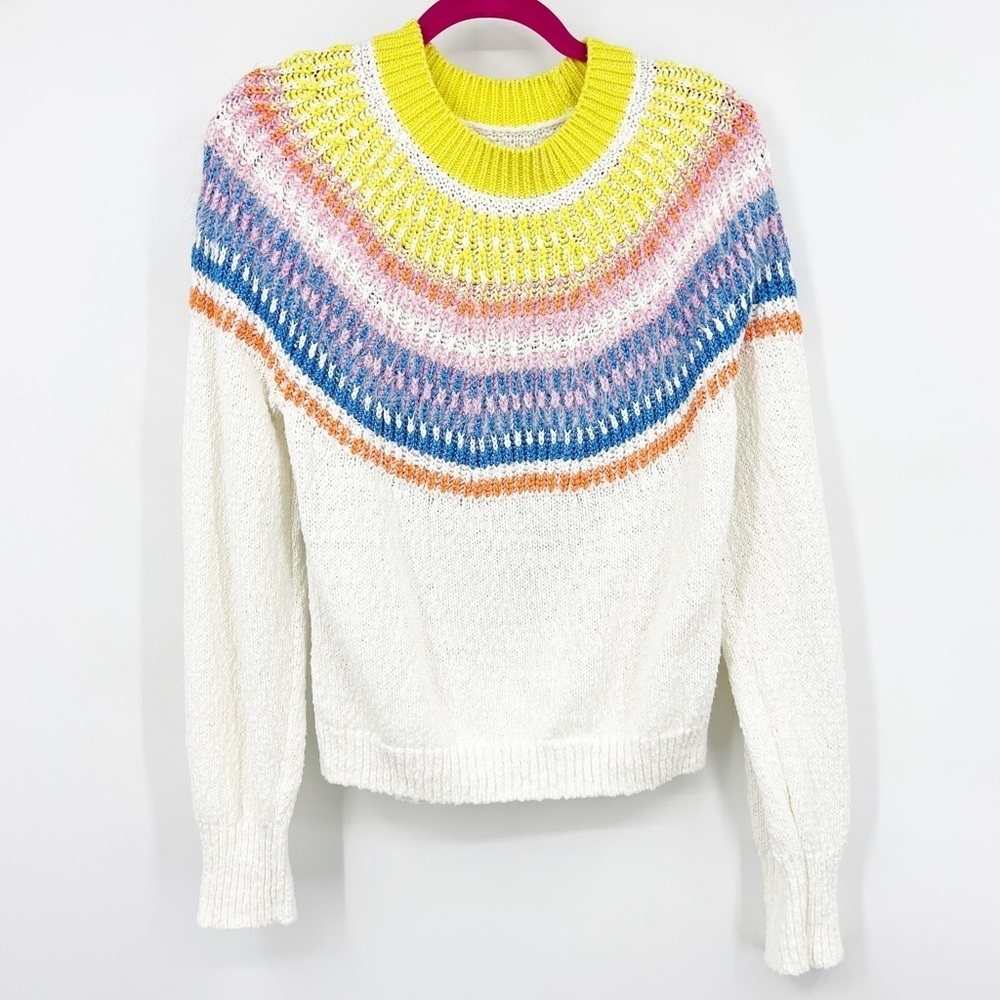 Lou & Grey Fair Isle Style Rainbow Sweater Women’s Size M